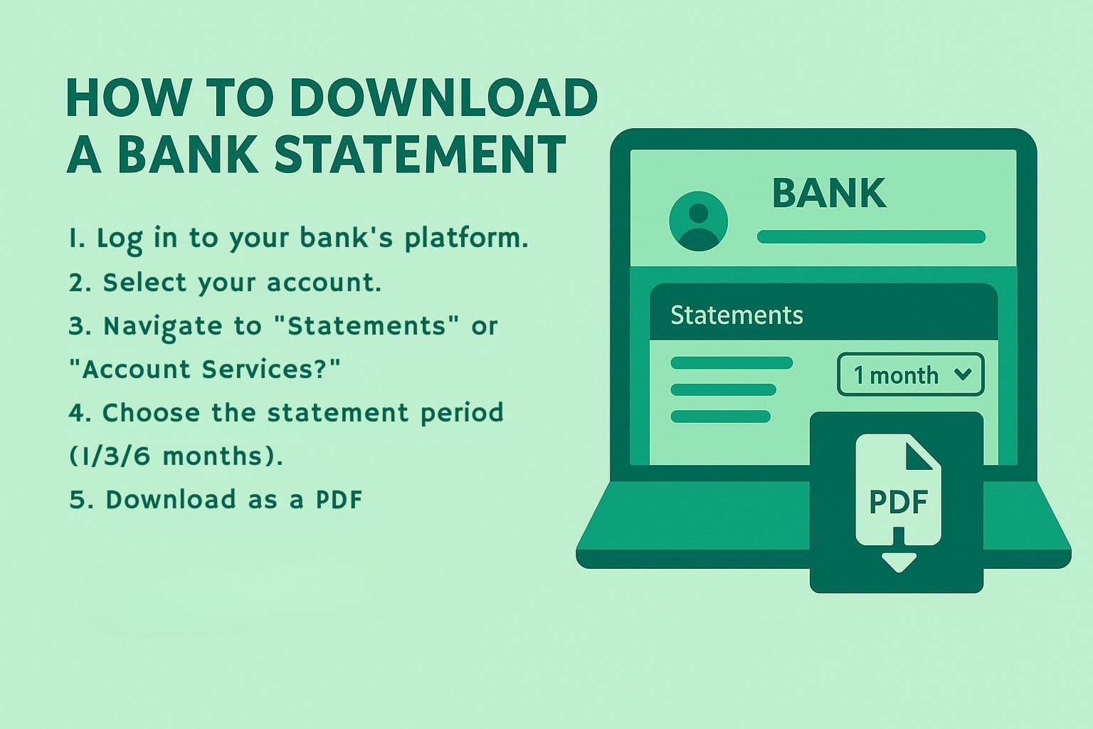 Step by step to download a bank statement